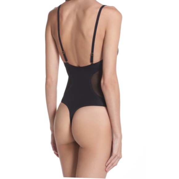 ๐ Sam Edelman Black Bonded Thong Mesh Bodysuit - Picture 2 of 5